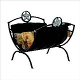 Outdoor Living : UniFlame Black Wrought Iron Star Log Holder W/ Canvas Carrier