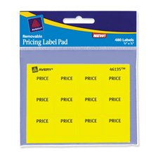 Quality Product By Avery Consumer Produs - Label Pad Price Label 3"x4" 480 Yellow