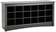 Prepac Shoe Storage Cubbie Bench, Black