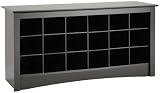 Prepac Shoe Storage Cubbie Bench, Black
