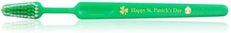 Tess Oral Health Happy St. Patrick's Day Adult Toothbrush - Happy St. Patrick's Day Message, Soft Bristles, Individually Wrapped, Made in The USA