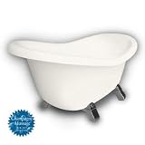 American Bath Factory B1-1600-BB-DM3-M2-45-SN-C1-LH Princess Slipper Clawfoot Bathtub in Bisque, Arm