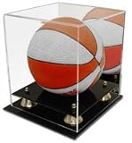 Collectible Deluxe Acrylic NBA - NCAA Mini Basketball Display Case - With Mirror