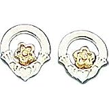 Gold Plated Sterling Silver Claddagh Earrings