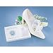 White satin lucky coin pocket with sixpence, 2 1/2".