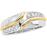 14K Two Tone Gold Diamond Bridal Duo Ring