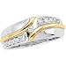 14K Two Tone Gold Diamond Bridal Duo Ring