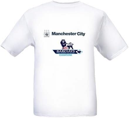 Manchester City Barclays Premier League Champions T Shirt Size (Large)