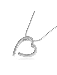 VINANI brand Germany 925 Sterling Silver Women Pendant Open Heart with Snake Chain Necklace AOH