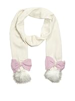 Alice Hannah Bufanda Lana Bow Fur Trim (Blanco Roto)