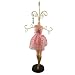 Hearts Print Dress Doll Jewelry Stand Pink 17 Inches