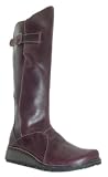 Fly London Womens Mol Purple Zip Up Mid Calf Boots With Adjustable Buckle