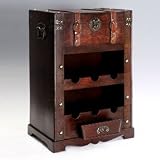 Antique Dark Cherry Finish Six Piece Wine Bottle Rack