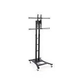 Mobile LCD Display Stand for a 32 to 60 inch Flat Panel Monitor, Height-Adjustable with Tilting Bracket - Black