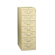 7-Drawer Multimedia Cabinet For 5 x 8 Cards, 19-1/8w x 52h, Putty