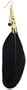 Gold Metal Black Feather Dangle Earring