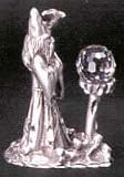 Diamond-Cut Wizard Looking into Crystal Ball Figurine