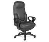 Black Leather 24 Hour Ergonomic Big and Tall Chair Black Leather