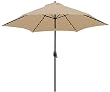 TropiShade TropiLight 9-Foot Lighted Bronze Aluminum Market Umbrella, Beige