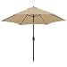 TropiLight 9-Foot Lighted Bronze Aluminum Market Umbrella, Beige