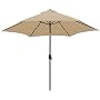 9-Foot TropiLight Lighted Bronze Aluminum Market Umbrella with Beige Poly Cover