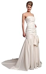 Strapless Mermaid Taffeta Floor Length Lace Beaded Natural   Waistline  Dress