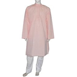 White Cotton Kurta Pajama Embroidered Clothes Size L Chest :42 inches