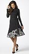 ADRIANNA PAPELL EMBROIDERED PONTE KNIT DRESS
