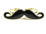 Handlebar Mustache Double Ring Adjustable Knuckle Band Vintage Indie Hipster Fashion Jewelry