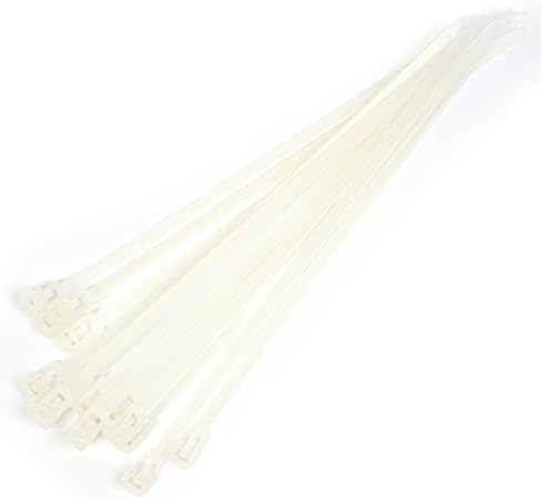 Classicn® New multipurpose, retreat, reusable, Heavy Duty Nylon Cable Ties 75 lb Test .Repeated use.Super environmentally friendly 100 Piece (White, 4.8mm*200mm)