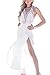 Zeagoo Women's Summer Beach Sexy Crochet Backless Bohemian Halter Maxi Long Dress,White,One Size