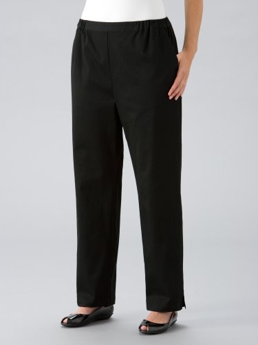 Ulla Popken Plus Size Stretch Twill Relaxed Regular-length Pants - Black, 24
