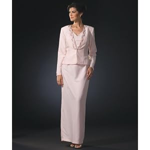 Ice Pink Formal Evening Dress and Jacket - Mother of Bride & Groom Dress. Mothers Dress Gown. Womens Long Evening Gown by Sean Collection (