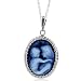 14K White Gold Cameo Pendant w/chain 18" Depicting Mother Holding Child