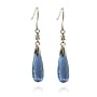 14k Yellow Gold London Blue Topaz Briolette Dangle Earrings