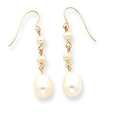 14k Fancy 7-7.5mm Pearl Dangle Earrings