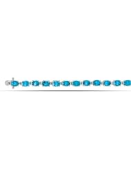 Sterling Silver Rhodium Plated Fancy Style Tennis Bracelet With Citrine, Peridot And Amethyst Gemstones - 7.5 Inches