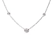 14k White Gold Diamond 3 Station Pendant Necklace 18" Ct.tw 0.30