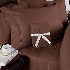 Solid Chocolate Brown 300 Thread Count 8PC Egyptian