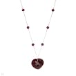 Heart Necklace With 26.00ctw Genuine Rubies 14K Yellow Gold. Total item weight 6.8g Length 18in
