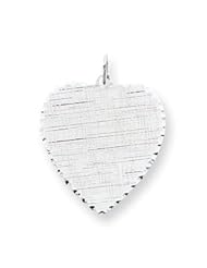 Sterling Silver Engraveable Heart Patterned Disc Charm