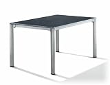 Sieger 1770-50 Exclusiv-Tisch mit Puroplan-Platte, 140 x 90 cm, Gestell Aluminium graphit, Tischplatte Schieferdekor, anthrazit