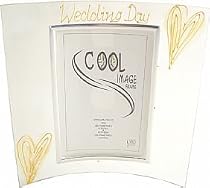 Wedding Day Gift Gold/Cream Hearts (P) Picture Frame