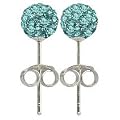 Clous d'oreilles Femme - 70 Cristaux Swarovski 6mm - couleur vert d'eau