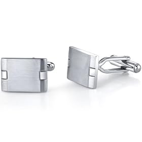 Executive Passion: Stainless Steel Metropolitan Rectangular Cuff-links for Men Free Shipping