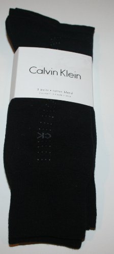 Calvin Klein Men's Dress Socks 3 Pair - Shoe Size: 7-12 Black