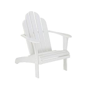 Montauk Adirondack style Chair, 37Hx29.5W, WHITE by