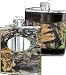 Weber Camo Breakup W/black Leather Hip Flask