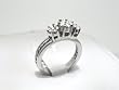 Stunning 14k. White Gold Genuine 1/2ctw. Three Stone Diamond Cluster Ring SI- 2 and GH color