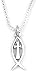 Sterling Silver Cross in Fish Pendant by Bob Siemon, 18